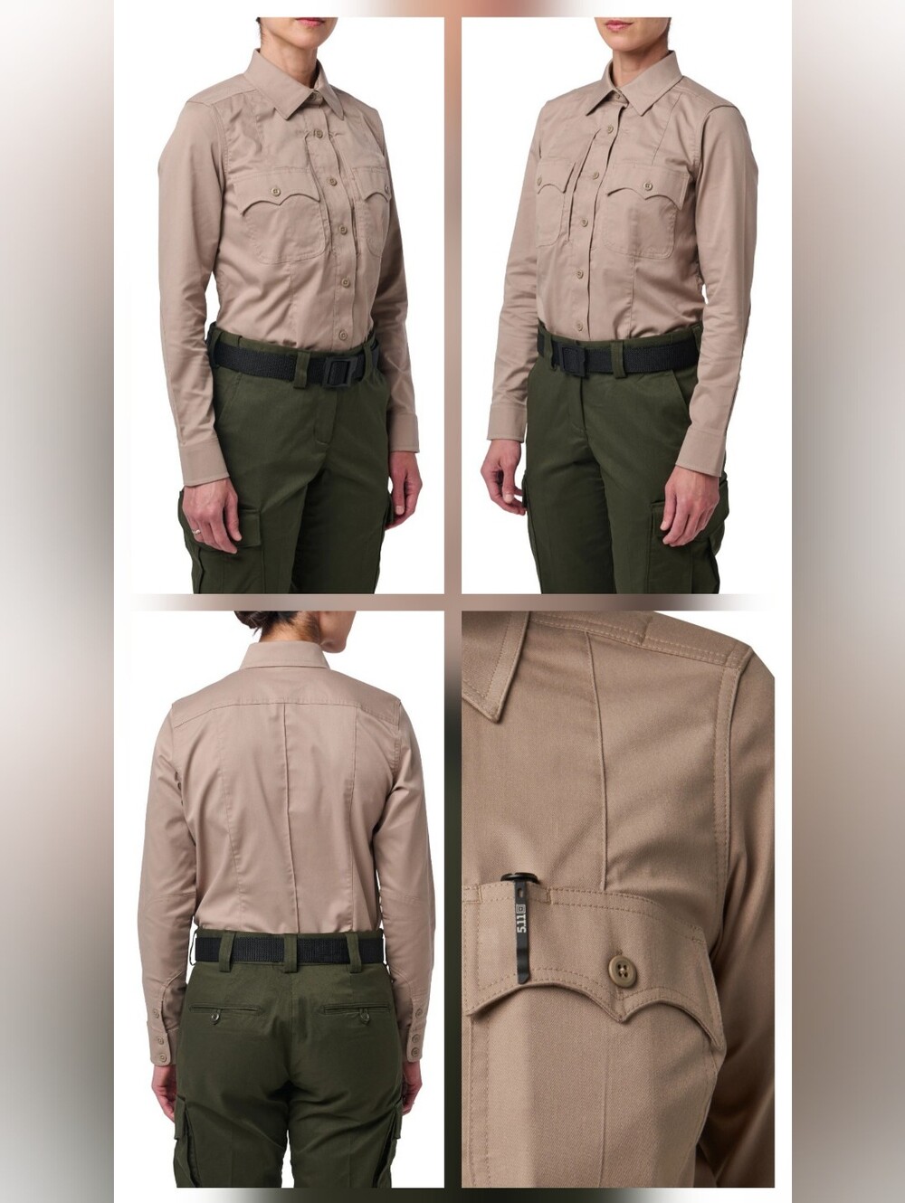 5.11 Tactical | Women's Stryke Long Sleeve Shirt | Khaki / Tan | Small / Regular